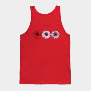 Three Gerberas Floral Drawing Tank Top